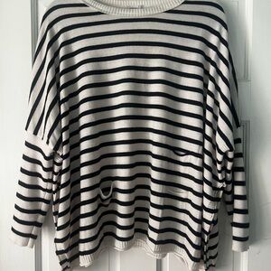 Striped Black and White Women's Sweater